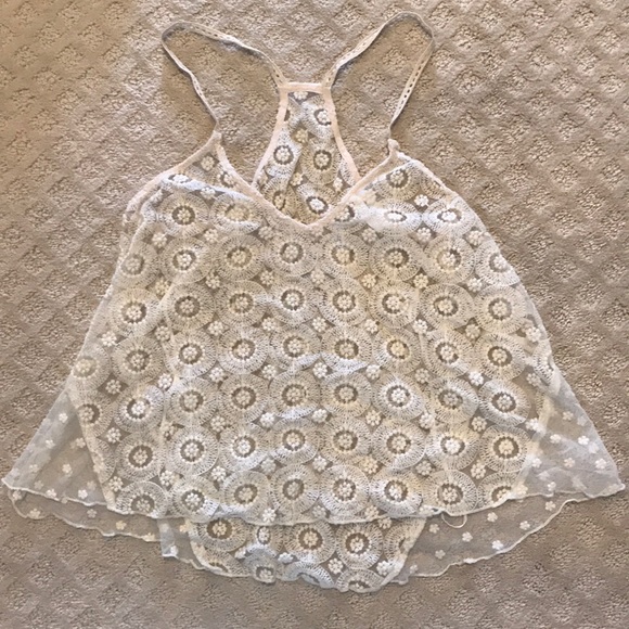 Adorable Crochet/Lace Tank Top - Picture 1 of 3